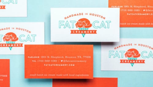 Brand development, website, packaging, graphic design, and space design for Fat Cat Creamery, Houston, Texas | Field of Study: A Design & Branding Consultancy.