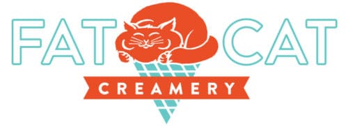 Logo and combination mark for Fat Cat Creamery | Designed by Field of Study: A branding and graphic design consultancy | Houston TX | Jennifer Blanco & John Earles