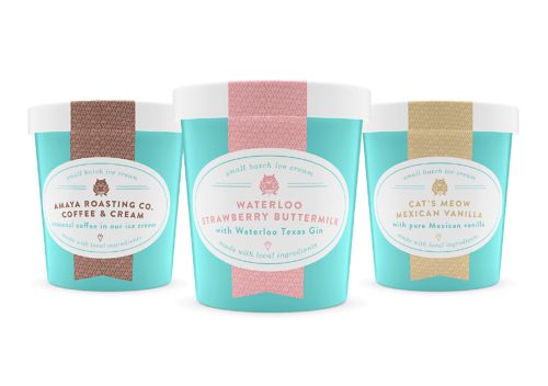 Icecream packaging for Fat Cat Creamery | Designed by Field of Study: A branding and graphic design consultancy | Houston TX | Jennifer Blanco & John Earles