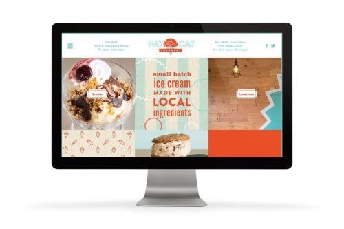 Brand development, website, packaging, graphic design, and space design for Fat Cat Creamery, Houston, Texas | Field of Study: A Design & Branding Consultancy.