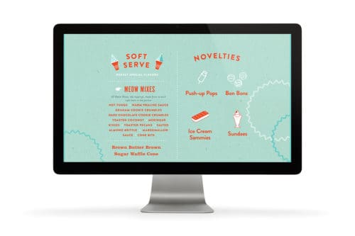 Brand development, website, packaging, graphic design, and space design for Fat Cat Creamery, Houston, Texas | Field of Study: A Design & Branding Consultancy.
