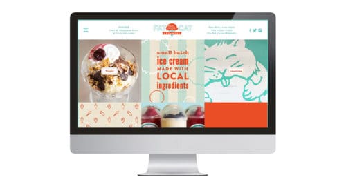 Brand development, website, packaging, graphic design, and space design for Fat Cat Creamery, Houston, Texas | Field of Study: A Design & Branding Consultancy.