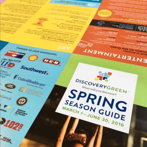 Marketing collateral for Discovery Green | Field of Study: A Design & Branding Consultancy.