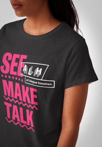 T shirt design for Art League Houston | Designed by Field of Study: A branding and graphic design consultancy | Houston TX | Jennifer Blanco & John Earles