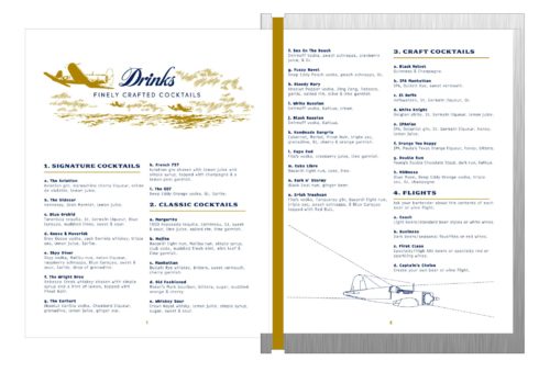 Drinks menu design for Aero Crafters Beer Garden, Victoria | Designed by Field of Study: A branding and graphic design consultancy | Houston TX | Jennifer Blanco & John Earles