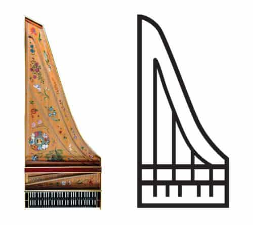 Harpsichord icon for Ars Lyrica Houston | Designed by Field of Study: A branding and graphic design consultancy | Houston TX | Jennifer Blanco & John Earles