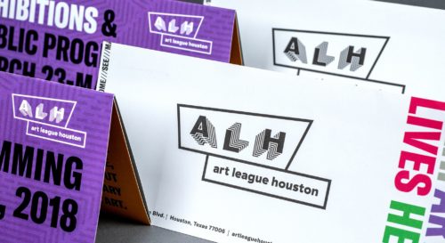 Programming and exhibition guide for Art League Houston | Designed by Field of Study: A branding and graphic design consultancy | Houston TX | Jennifer Blanco & John Earles