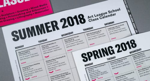 Educational calendar design for Art League Houston | Designed by Field of Study: A branding and graphic design consultancy | Houston TX | Jennifer Blanco & John Earles