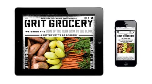 Mobile website design and development for Grit Grocery | Designed by Field of Study: A branding and graphic design consultancy | Houston TX | Jennifer Blanco & John Earles