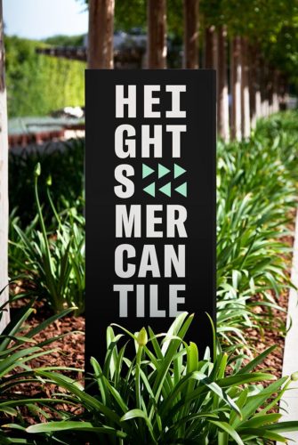 Wayfinding signage for Heights Mercantile | Designed by Field of Study: A branding and graphic design consultancy | Houston TX | Jennifer Blanco & John Earles