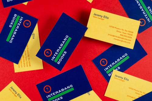 Stationery and business cards for Interabang Books, Dallas | Designed by Field of Study: A branding and graphic design consultancy | Houston TX | Jennifer Blanco & John Earles