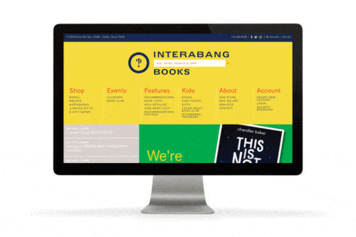 Drupal website design and development for Interabang Books, Dallas | Designed by Field of Study: A branding and graphic design consultancy | Houston TX | Jennifer Blanco & John Earles