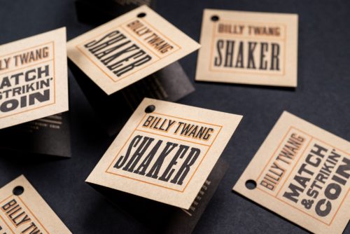 Product hangtags for Billy Twang Mercantile, Los Angeles, CA | Designed by Field of Study: A branding and graphic design consultancy | Houston TX | Jennifer Blanco & John Earles
