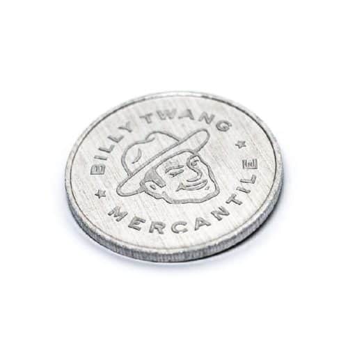 Product, strikin' coin, Billy Twang Mercantile, Los Angeles, CA | Designed by Field of Study: A branding and graphic design consultancy | Houston TX | Jennifer Blanco & John Earles
