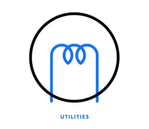 Utilities icon for Element Blue | Designed by Field of Study: A branding and graphic design consultancy | Houston TX | Jennifer Blanco & John Earles