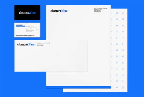 Stationery Suite for Element Blue | Designed by Field of Study: A branding and graphic design consultancy | Houston TX | Jennifer Blanco & John Earles