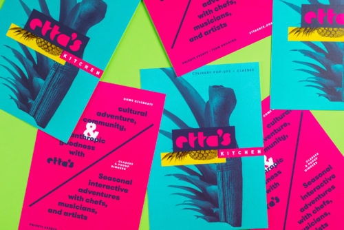 Marketing postcard for Etta's Kitchen | Designed by Field of Study: A branding and graphic design consultancy | Houston TX | Jennifer Blanco & John Earles