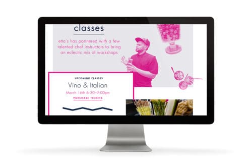 Brand development, website, graphic design, and marketing collateral for Etta's kitchen, Houston, Texas | Field of Study: A Design & Branding Consultancy.