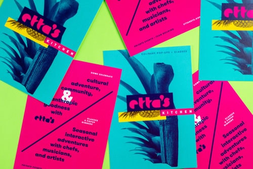 Brand development, website, graphic design, and marketing collateral for Etta's kitchen, Houston, Texas | Field of Study: A Design & Branding Consultancy.