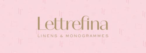 Logo and pattern for Lettrefina Linens & Monogrammes | Designed by Field of Study: A branding and graphic design consultancy | Houston TX | Jennifer Blanco & John Earles