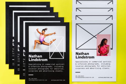 Marketing and promotional notecards for Nathan Lindstrom Photography | Designed by Field of Study: A branding and graphic design consultancy | Houston TX | Jennifer Blanco & John Earles