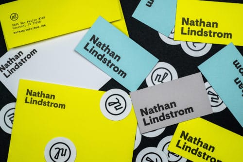 Letterpress printed stationery notecards and stickers for Nathan Lindstrom Photography | Designed by Field of Study: A branding and graphic design consultancy | Houston TX | Jennifer Blanco & John Earles