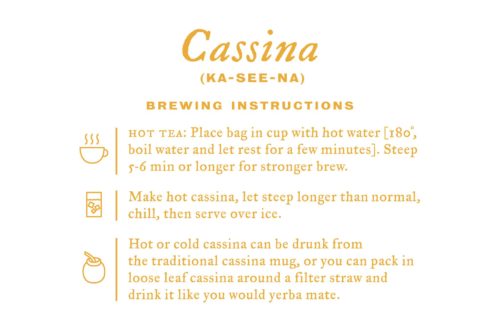 Cassina Yaupon tea brewing instructions for Panzarella Import Company | Designed by Field of Study: A branding and graphic design consultancy | Houston TX | Jennifer Blanco & John Earles