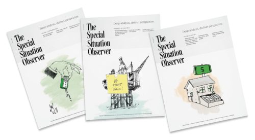 Publication design featuring illustrations by Rene Cruz for The Special Situation Observer | Designed by Field of Study: A branding and graphic design consultancy | Houston TX | Jennifer Blanco & John Earles
