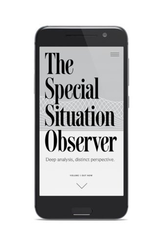 iphone mobile view of the website design for The Special Situation Observer | Designed by Field of Study: A branding and graphic design consultancy | Houston TX | Jennifer Blanco & John