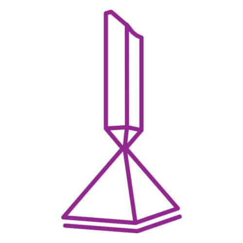 Barnett Newmann Broken Obelisk at the Menil icon graphic for Luke Brawner's podcast, the H | Designed by Field of Study: A branding and graphic design consultancy | Houston TX | Jennifer Blanco & John Earles