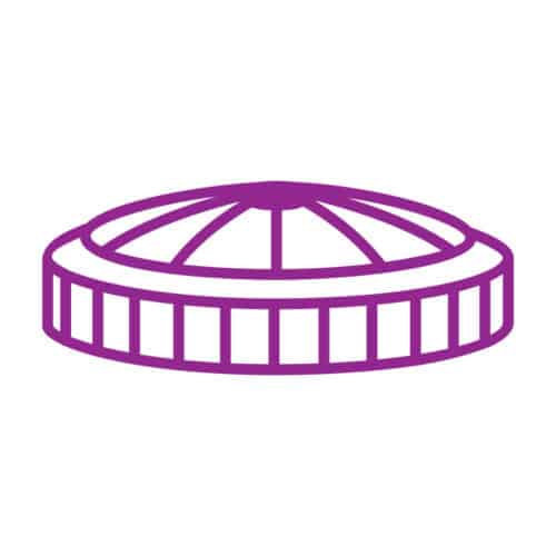 Astrodome icon graphic for Luke Brawner's podcast, the H | Designed by Field of Study: A branding and graphic design consultancy | Houston TX | Jennifer Blanco & John Earles