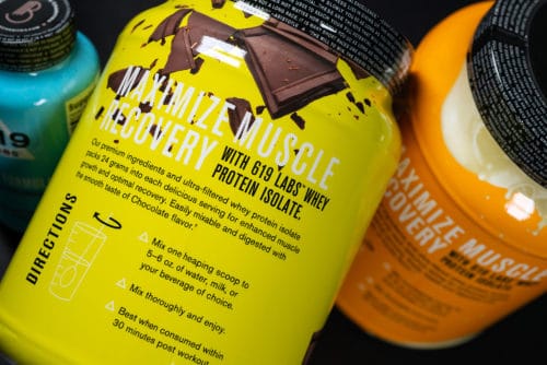 Custom packaging, graphic design, and branding for 619 Labs fitness and nutritional supplements, back panel detail | Designed by Field of Study: A Design & Branding Consultancy | Jennifer Blanco & John Earles