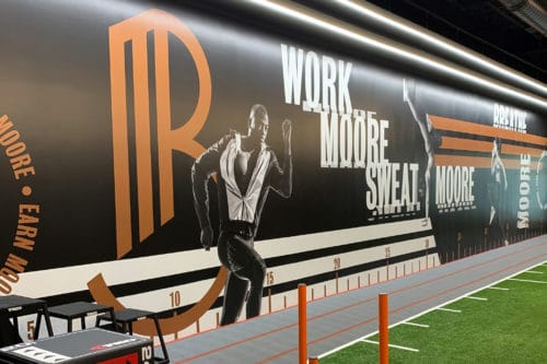 Wall art and printed vinyl environmental graphics for Breathe Moore Training | Designed by Field of Study: A branding and graphic design consultancy | Houston TX | Jennifer Blanco & John Earles