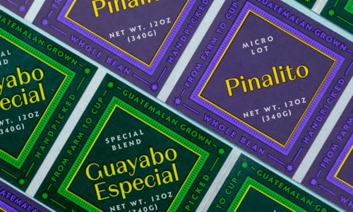 Self adhesive labels for Apolonia Coffee | Designed by Field of Study: A branding and graphic design consultancy | Houston TX | Jennifer Blanco & John Earles