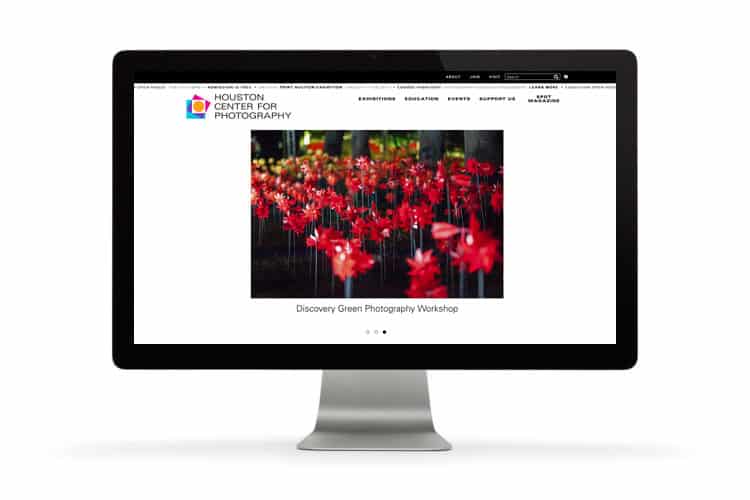 Houston Center for Photography Website Preview | Field of Study: Houston website design & development | Shopify, Wordpress, Drupal