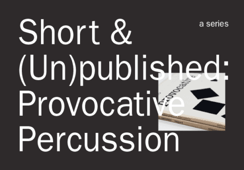 Artifacts - Field of Study Design - Jennifer Blanco Provocative Percussion Records