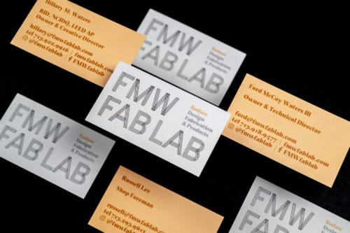 FMW|FabLab business card design by Field of Study Design