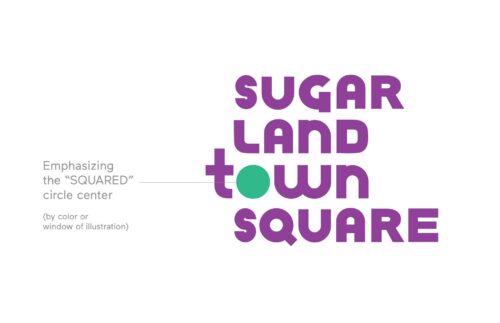 Sugar Land Town Square Texas logo, brandings and signage by Field of Study