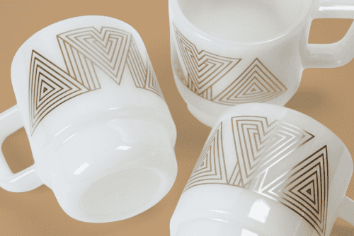 Custom milk glass cup for Amaya Coffee | Field of Study (FoS)