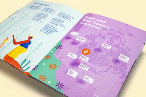 Sugar Land Town Square Texas branding and signage by Field of Study