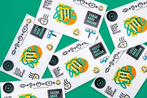 Three Keys Coffee Stickers by Field of Study Design