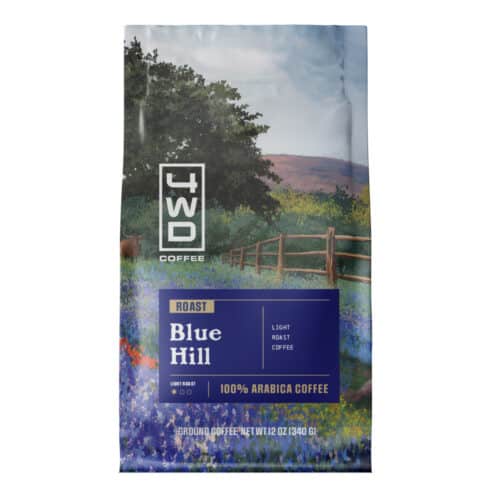 4WD Coffee Blue Hill - inspired by the Texas Hill Country Bluebonnets and wildflowers